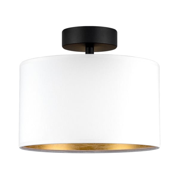 Бяла лампа за таван със златен детайл S, ⌀ 25 cm Tres - Sotto Luce