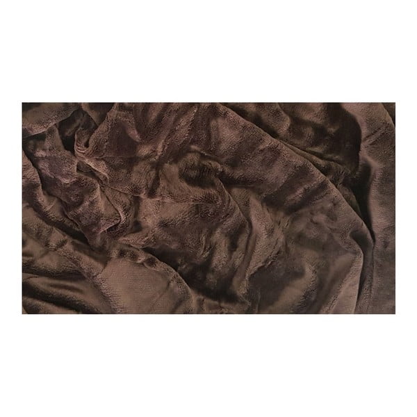 Кафяв чаршаф от микроплюш за двойно легло , 180 x 200 cm - My House