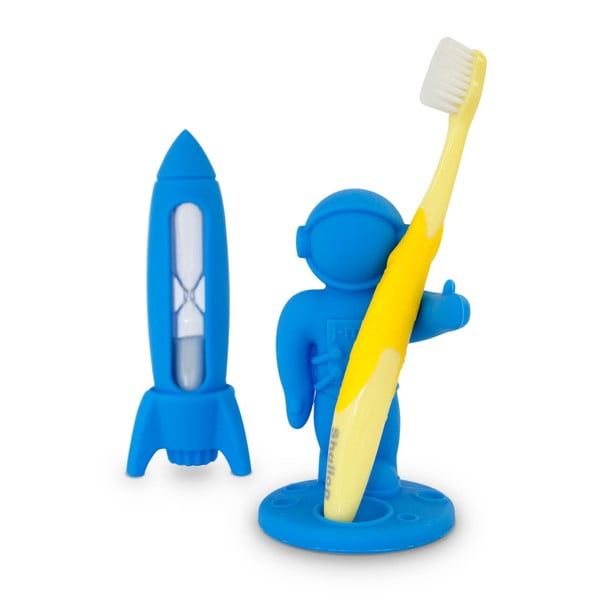 Modrá dětská set na čištění zubů J-Me Rocket & Apollo