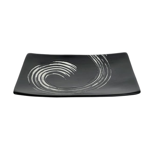 Черна правоъгълна плоча Maru, 20,5 x 14 cm - Tokyo Design Studio