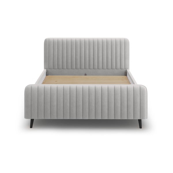 Светлосиво тапицирано двойно легло с решетка 180x200 cm Lily - Micadoni Home-image-2