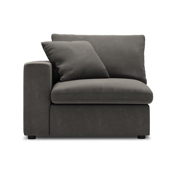 Тъмнокафява ъглова част от модулен диван от велур Galaxy, ляв ъгъл - Windsor & Co Sofas