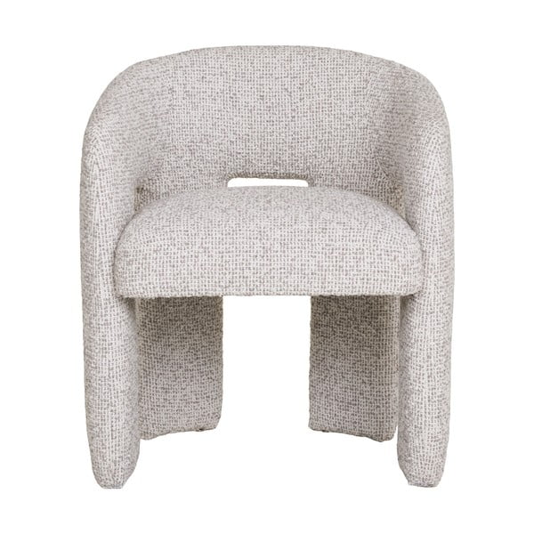 Светлосив тапициран трапезен стол с подлакътници Monroe – House Nordic-image-3