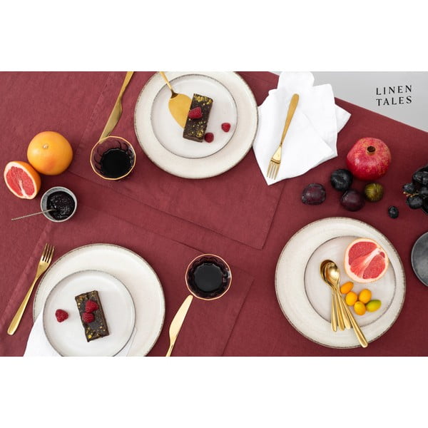 Ленена покривка за маса 140x140 cm Marsala – Linen Tales-image-1