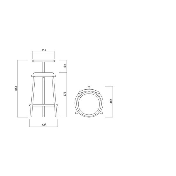Бежов метален бар стол (височина на седалката 68 cm) Hogo – noo.ma-image-4