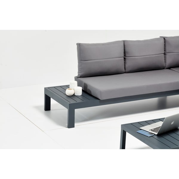 Алуминиев градински комплект за 3 души в черно-сив цвят Verona – Floriane Garden-image-4