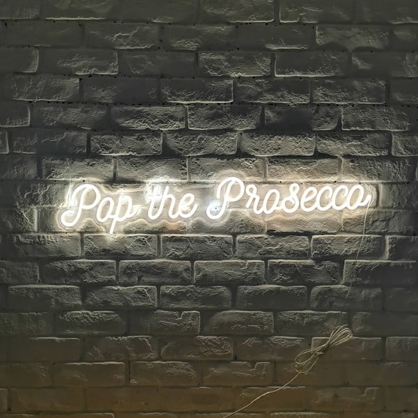 Бяла стенна лампа Prosecco, 80 x 15 cm Pop the Prosecco - Candy Shock