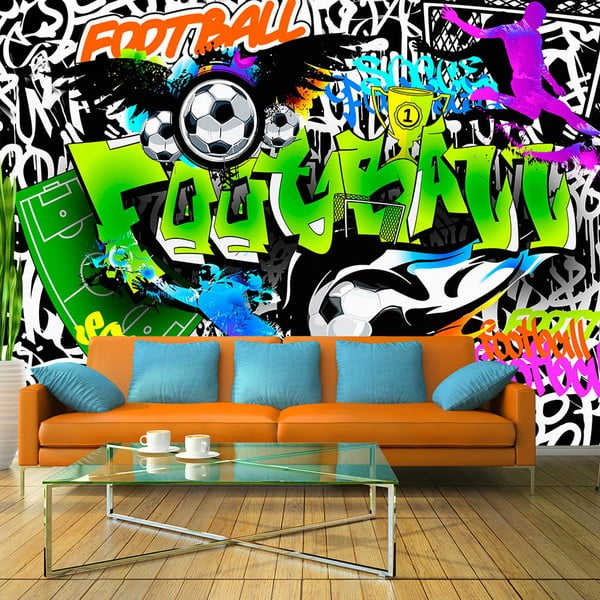 Velkoformátová tapeta Artgeist Football Graffiti, 300 x 210 cm