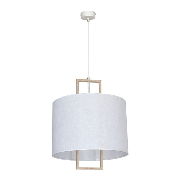 Бяла лампа за таван с дървени детайли Sprite White Big Uno - Glimte