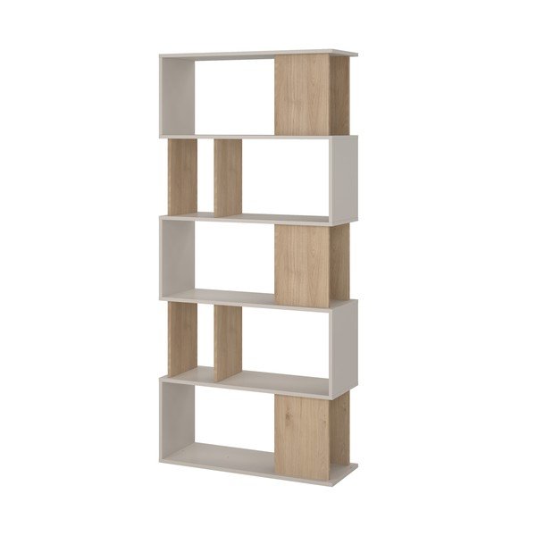 Кремава библиотека от декор от дъб  80x173,5x29,5 cm Maze – Tvilum