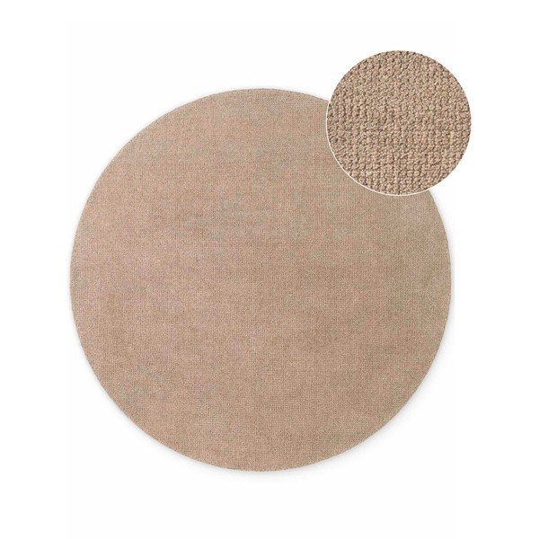 Бежов ръчно изработен вълнен кръгъл килим ø 160 cm Greenwich – Ted Baker