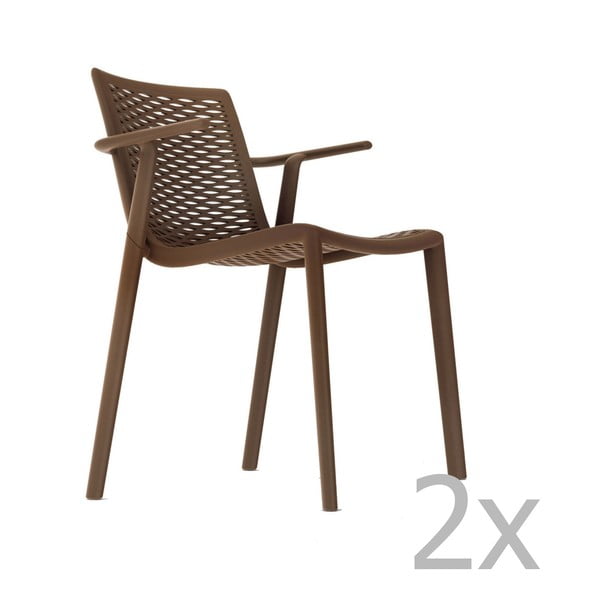 Комплект от 2 шоколадовокафяви градински стола за хранене Net-Kat - Resol