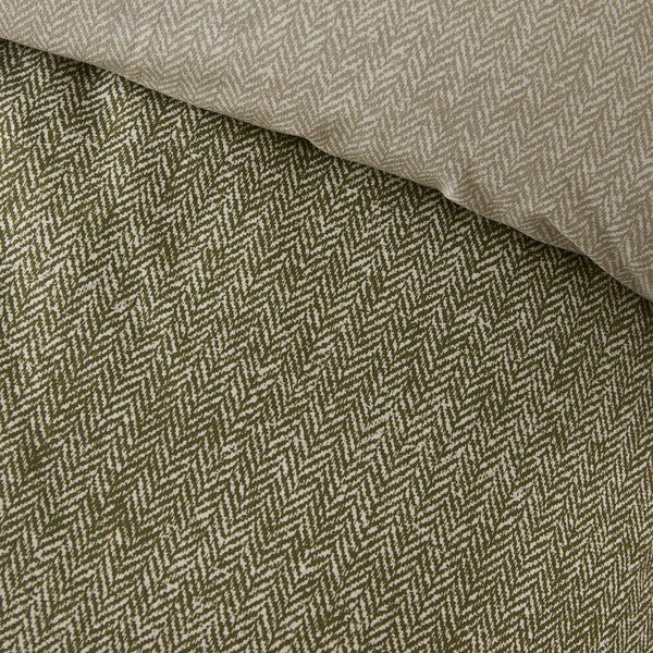 Зелено единично  фланелено спално бельо 135x200 cm Brushed Herringbone – Catherine Lansfield-image-2