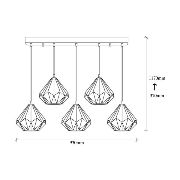 Черно висящо осветително тяло с метален абажур Diamond – Opviq lights-image-4