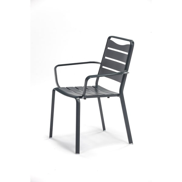 Антрацитни метални градински столове в комплект от 4 бр. Spring – Ezeis