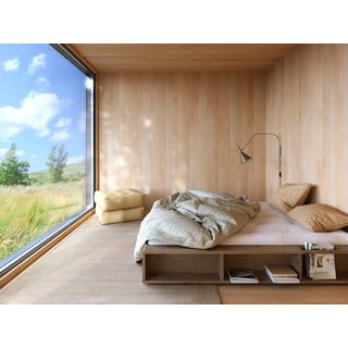 Кафяво борово двойно легло с решетка 160x200 cm Ziggy - Karup Design