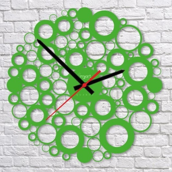 Nástěnné hodiny Green Bubble