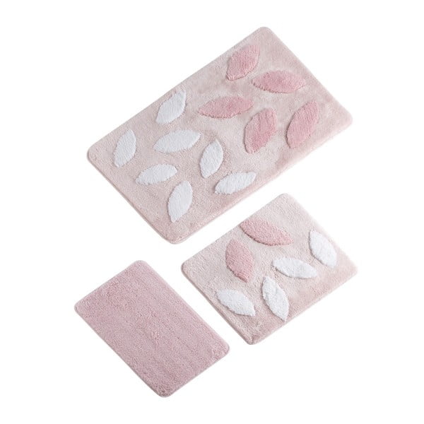 Комплект от 3 розови постелки за баня Sofia Rengo - Unknown