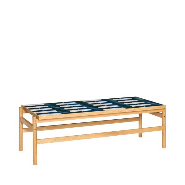 Черно-бял/в естествен цвят масичка за кафе от декор от дъб  61x132 cm Motif – Hübsch