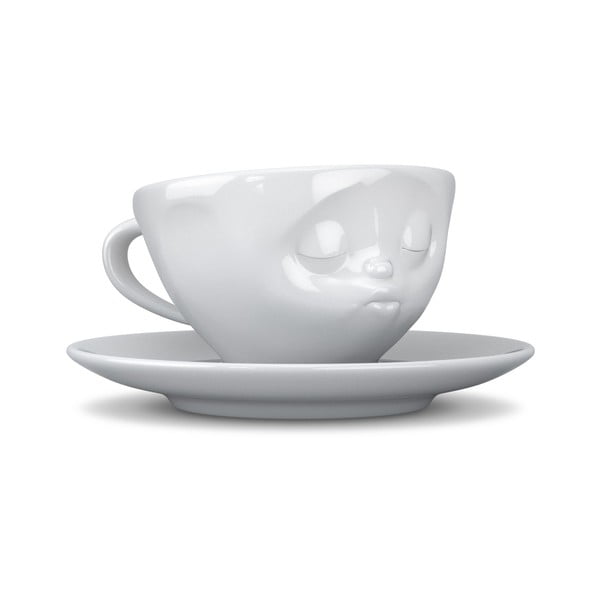 Бяла порцеланова чаша за кафе Kisses, обем 200 ml - 58products-image-1