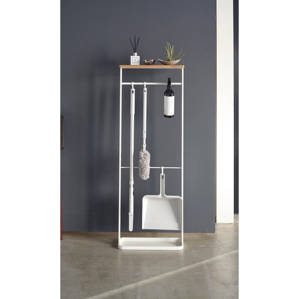 Бяла стойка за чадъри с дървен рафт Yamazaki Tower - YAMAZAKI-image-1