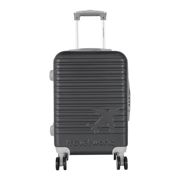Černé kabinové zavazadlo na kolečkách Travel World, 44 l