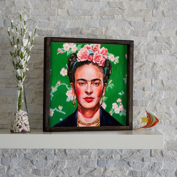 Картина за стена Frida Kahlo, 34 x 34 cm - Evila Originals-image-1
