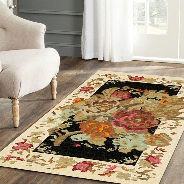 Světlý koberec Kate Louise Flowered, 110 x 160 cm-image-1