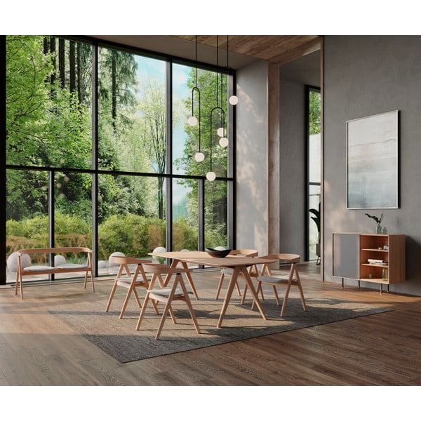 Черно-кафяв дъбов трапезен стол Ava - Gazzda-image-1