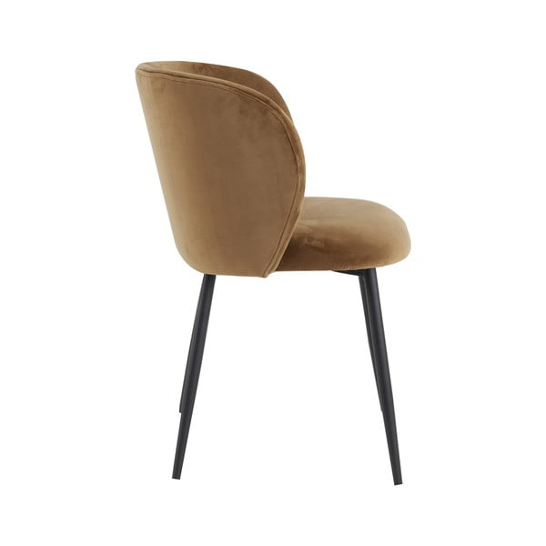 Кафяв кадифен стол за хранене Elyna - Light & Living-image-4