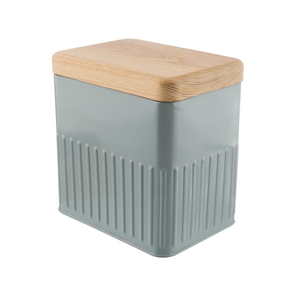 Сива метална квадратна кутия с капак от ясенова дървесина Bakehouse Hydria M - BAKEHOUSE