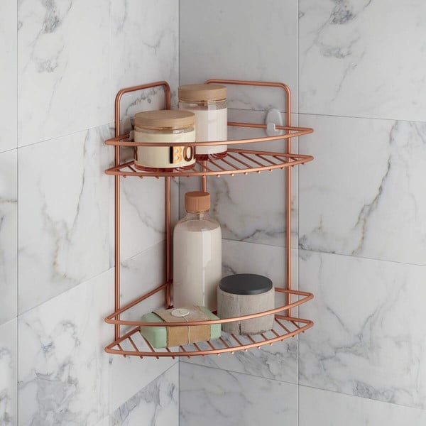 Ъглов рафт за баня с два етажа Copper - Metaltex-image-2