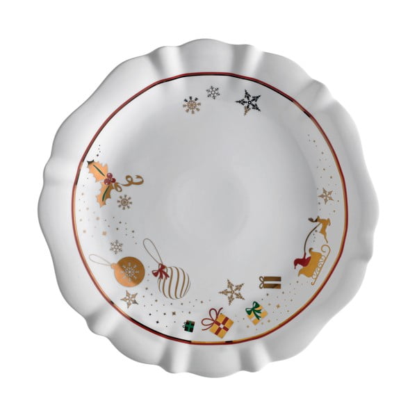 Бяла порцеланова чиния с коледен мотив , ⌀ 30 cm Alleluia - Brandani