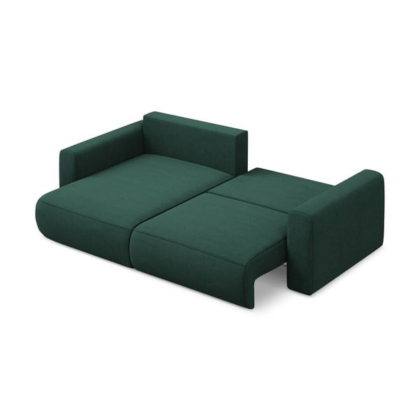 Зелен разтегателен ъглов диван с място за съхранение (ляв ъгъл) Kapua – Makamii-image-4