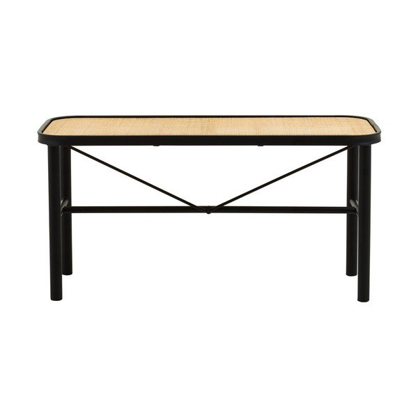 Черна/в естествен цвят ратанова пейка Depok – Premier Housewares-image-2