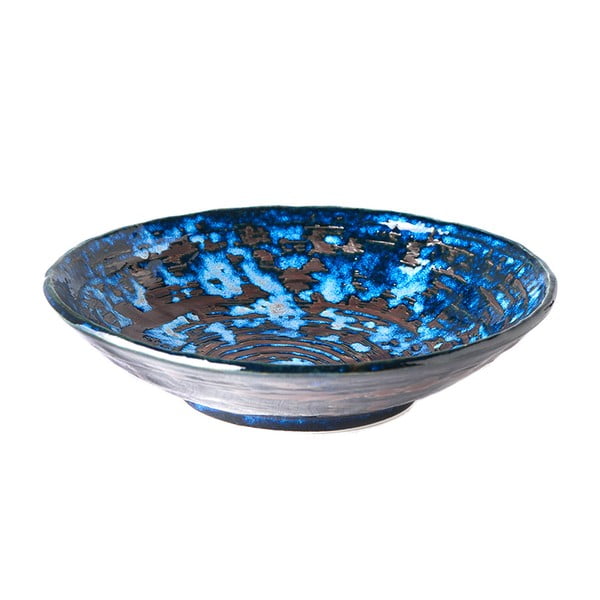 Синя керамична дълбока чиния , ø 24 cm Copper Swirl - MIJ