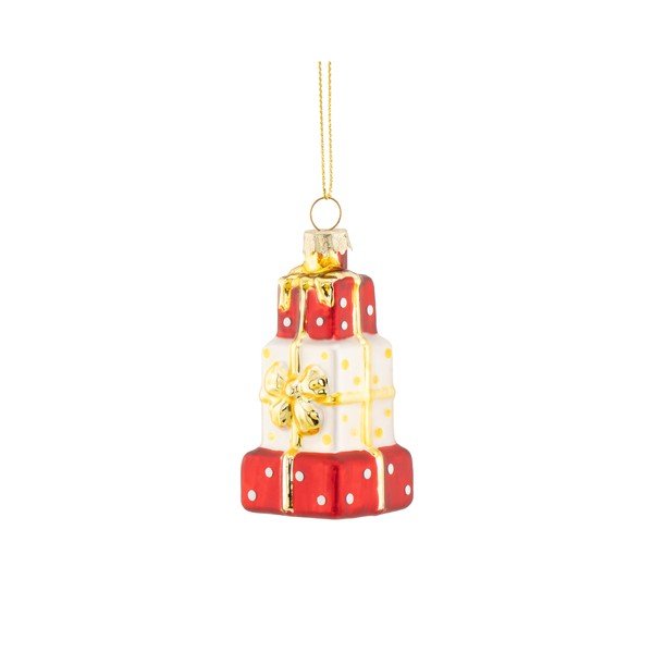 Стъклена Коледна украса 4 cm Stack of Presents – Sass & Belle