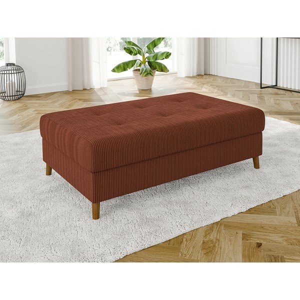 Табуретка  от рипсено кадифе в тухлен цвят Ariella – Ropez-image-1