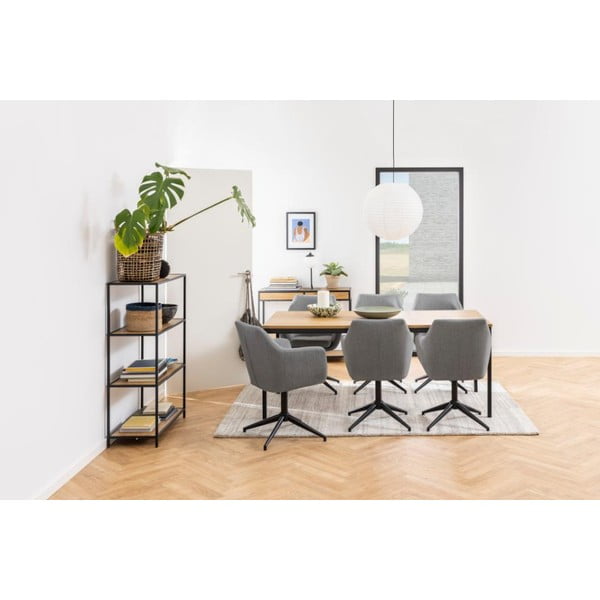 Черна/естествена библиотека от декор от дъб  77x114 cm Seaford – Actona-image-1