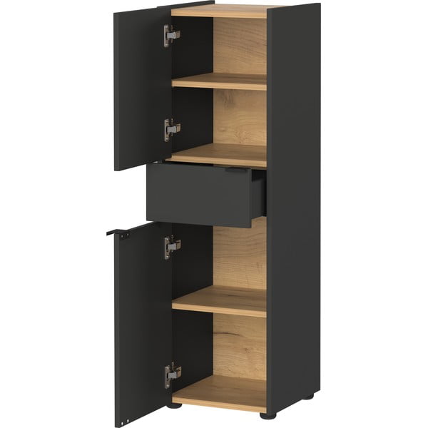 Антрацитен висок шкаф за баня 34x111 cm Forano – Germania-image-2