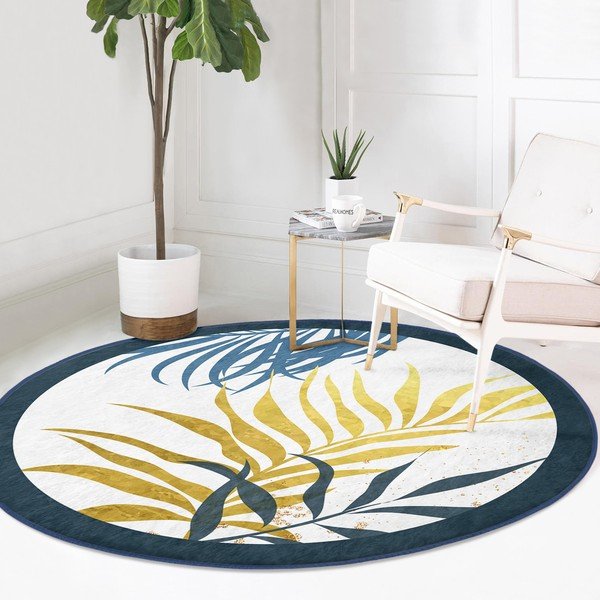 Кръгъл килим подходящ за пране и за прахосмукачки роботи ø 120 cm Comfort – Mila Home-image-2