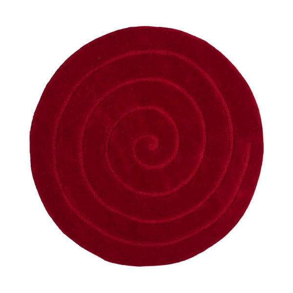 Рубиненочервен вълнен килим , ⌀ 180 cm Spiral - Think Rugs