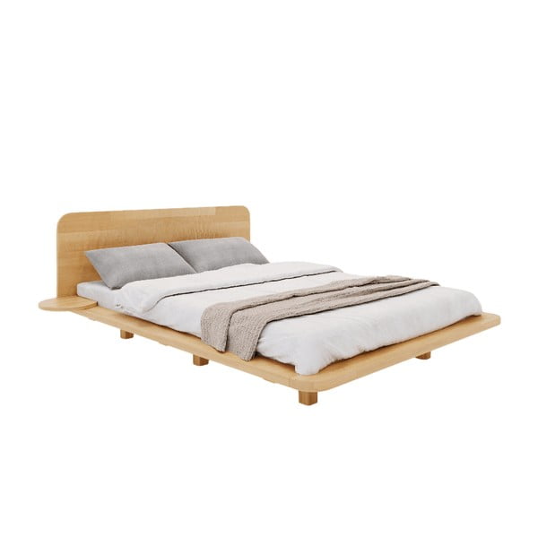Двойно легло от букова дървесина 160x200 см в естествен цвят Japandic - Skandica