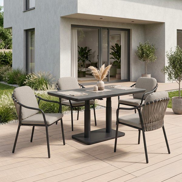 Светлокафяв метален градински стол Edvige – Bizzotto-image-1