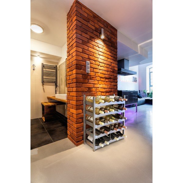 Сива пластмасова стойка за вино Vario - Rotho-image-1