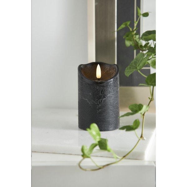 LED свещ от черен восък, височина 12,5 см Flamme Rustic - Star Trading-image-3