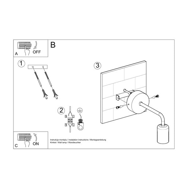 Черна стенна лампа Donato - Sollux-image-4