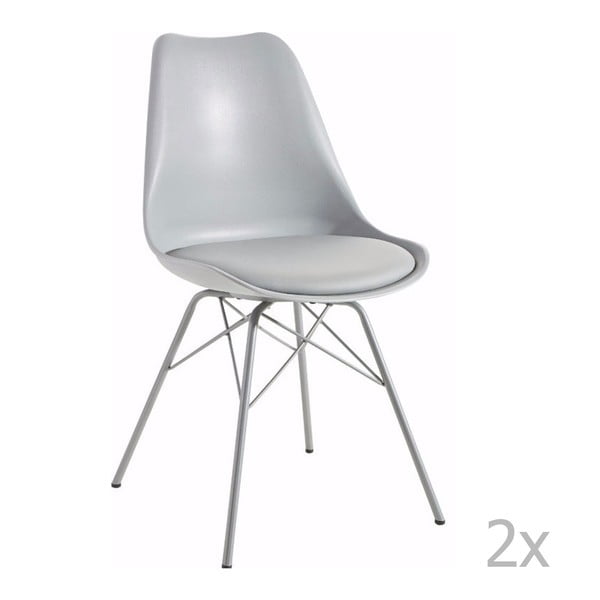 Sada 2 šedých jídelních židlí 13Casa Marianne