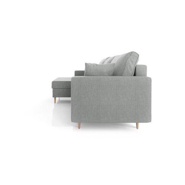 Сив разтегателен диван с място за съхранение Aubrieta, ляв ъгъл - Mazzini Sofas-image-4