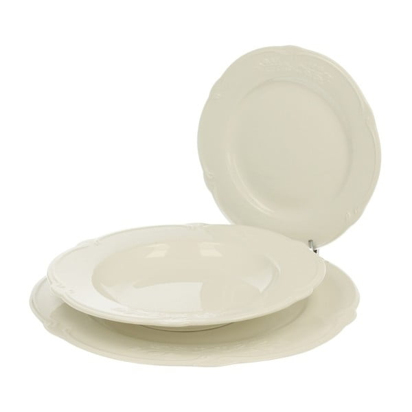 18dílný bílý porcelánový jídelní set Duo Gift Luxury